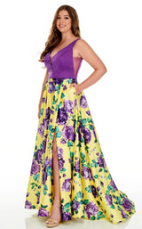 2 of 8 Rachel Allan 7217 Dress Yellow-Purple