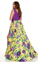 4 of 8 Rachel Allan 7217 Dress Yellow-Purple