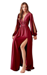 1 of 10 Cinderella Divine 7475 Dress Burgundy