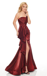 1 of 4 Rachel Allan 8438 Dress Burgundy