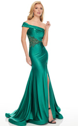 1 of 3 Rachel Allan 8440 Dress Hunter-Green