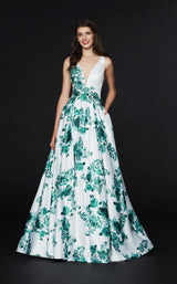 2 of 3 Angela and Alison 91019 Dress Ivory-Green