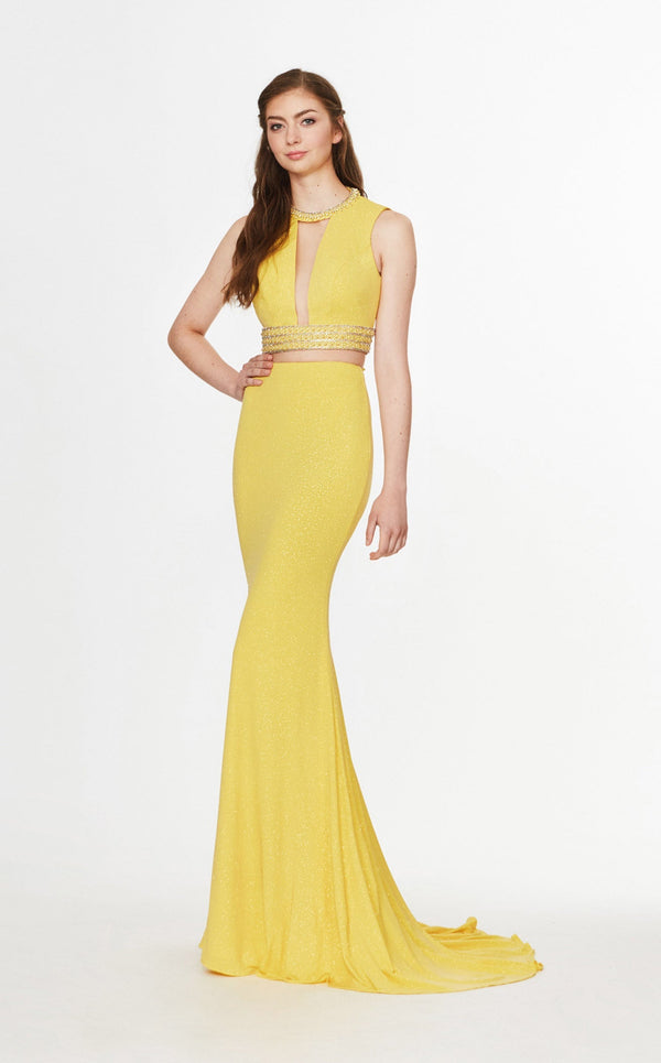 Angela and Alison 91024 Dress Yellow