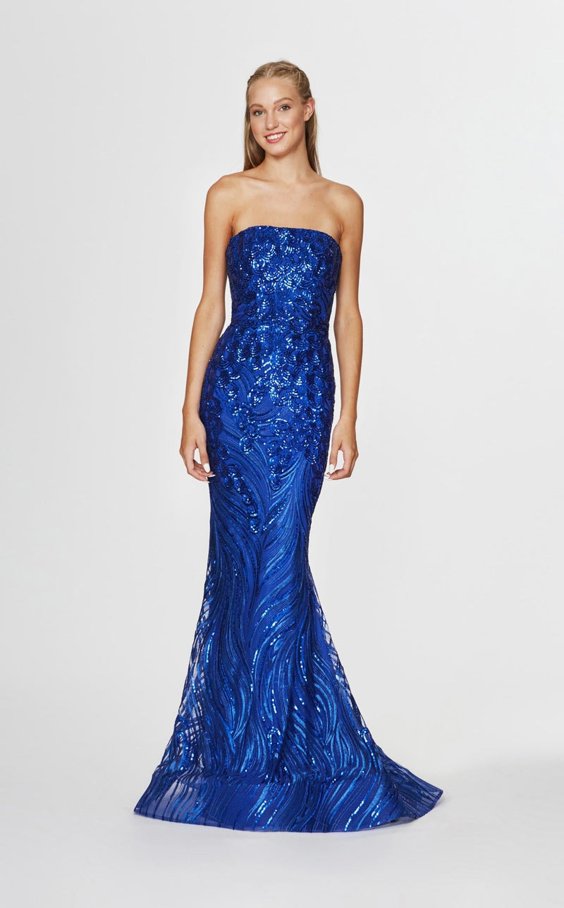 Angela and Alison 91056 Dress Royal-Blue