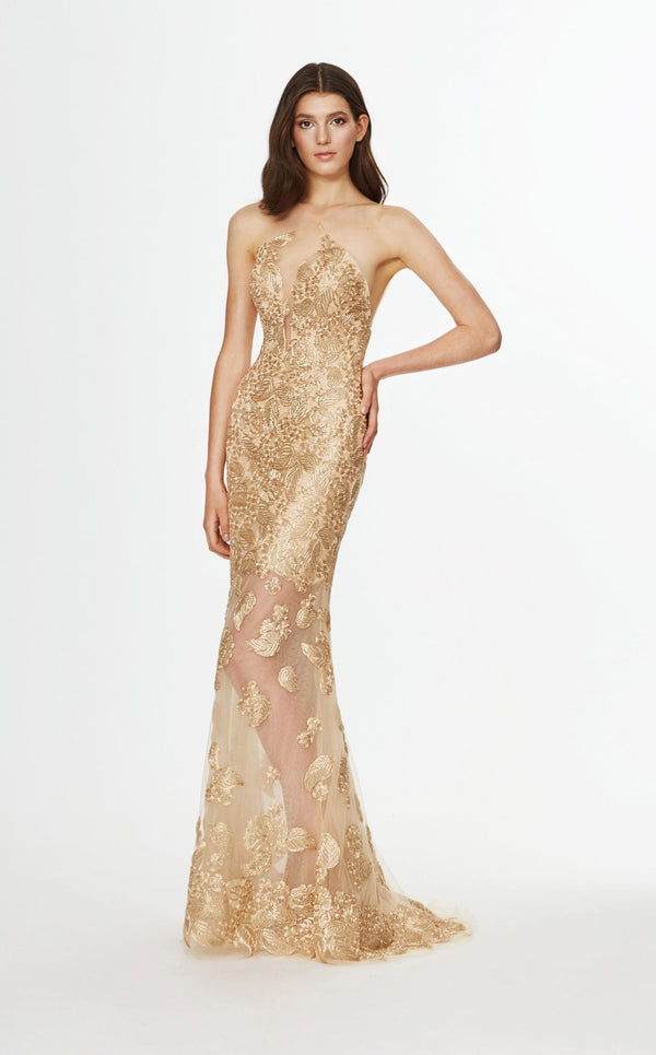 Angela and Alison 91084 Dress Gold