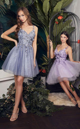 3 of 3 LaDivine 9245 Dress Smoky-Blue and Lavender