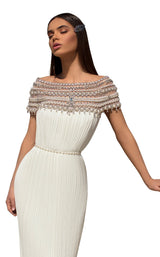 3 of 4 Tarik Ediz 93863 Dress Ivory