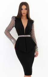 1 of 4 Tarik Ediz 93880 Dress Black