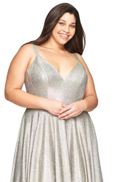 4 of 5 Faviana 9493 Dress Silver-Gold