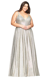 1 of 5 Faviana 9493 Dress Silver-Gold