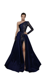 1 of 4 Tarik Ediz 96035 Dress Navy