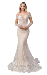 1 of 3 Andrea and Leo A1022 Dress Off-White