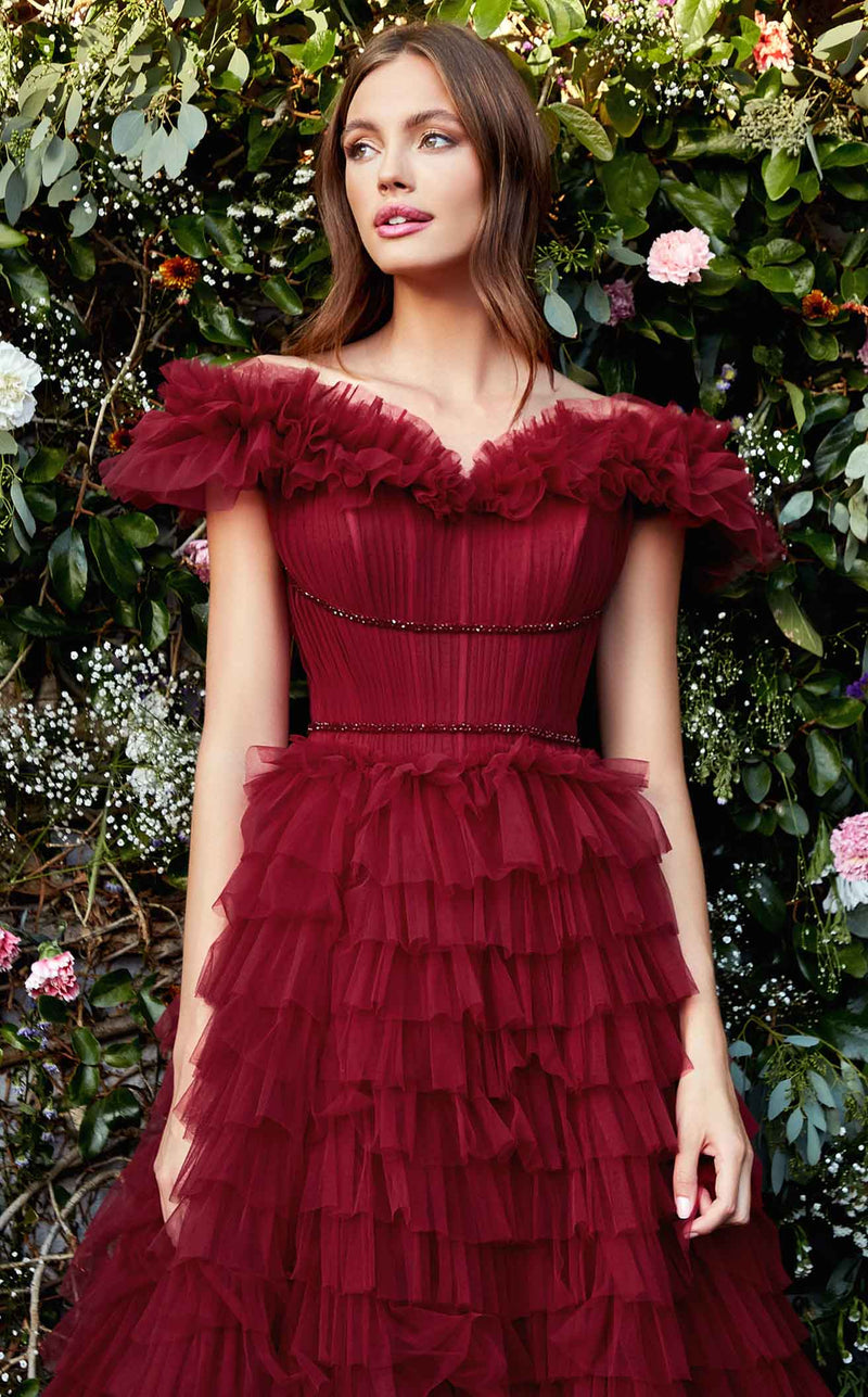 Andrea and Leo A1032 Dress Burgundy