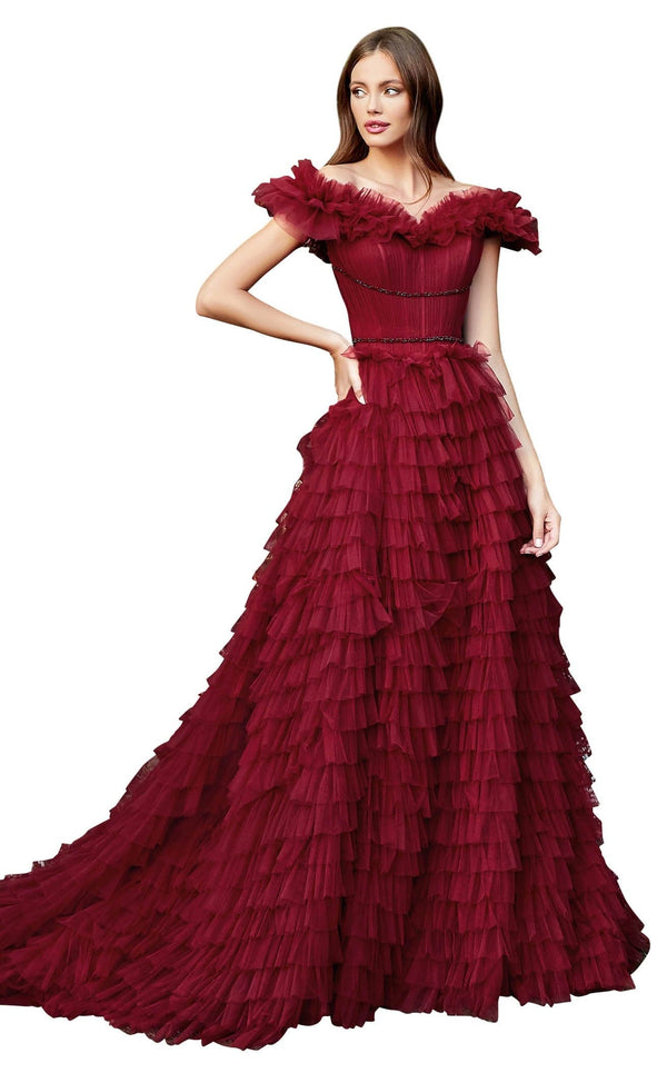 Andrea and Leo A1032 Dress Burgundy