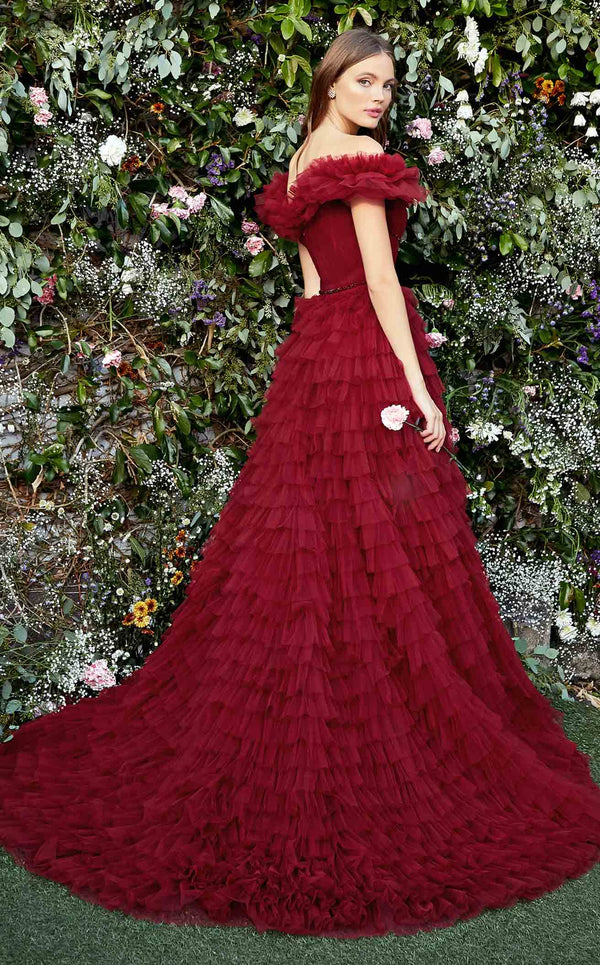 Andrea and Leo A1032 Dress Burgundy