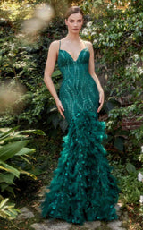 1 of 2 Andrea and Leo A1171 Dress Emerald