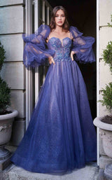 1 of 3 Cinderella Divine B709 Dress Smoky-Blue