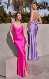 2 of 3 LaDivine BD7012 Dress Hot-Pink and Lavender