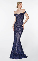 2 of 6 Cinderella Divine CB0039 Dress Navy