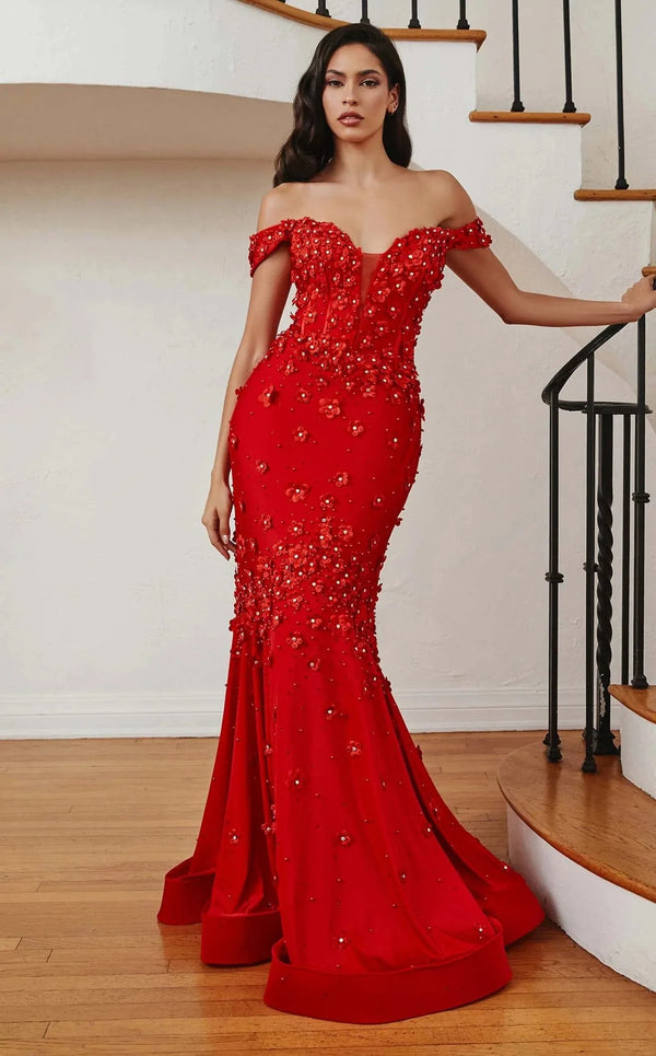 LaDivine CC2171 Dress Red