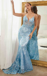 2 of 5 LaDivine CC2189 Dress Blue