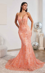 3 of 5 LaDivine CC2189 Dress Neon-Orange