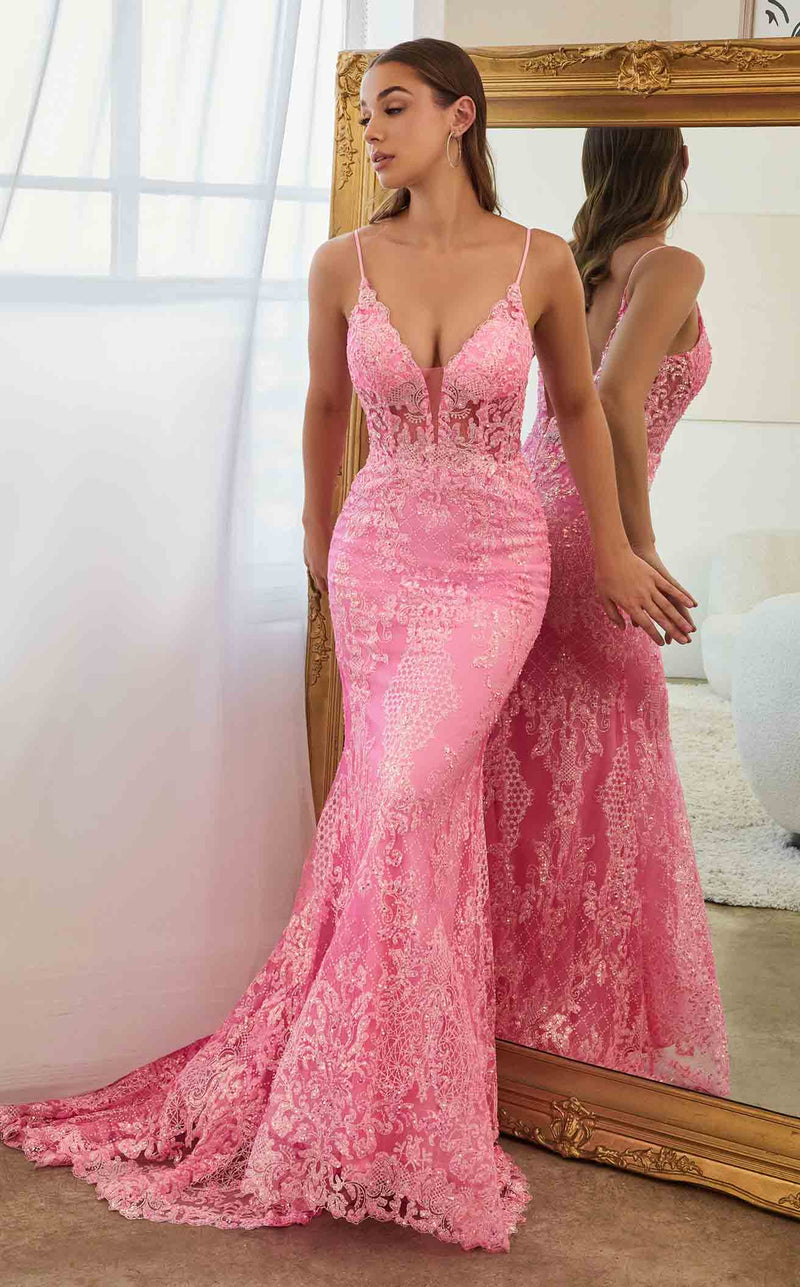 LaDivine CC2189 Dress Neon-Pink