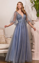 4 of 8 Cinderella Divine CD0182 Dress Smoky-Blue