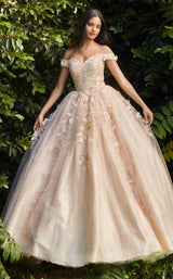 2 of 7 Cinderella Divine CD0185 Dress Champagne