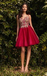 2 of 4 Cinderella Divine CD0188 Dress Burgundy-Gold