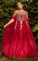 2 of 6 Cinderella Divine CD0191C Dress Burgundy