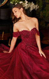 16 of 18 LaDivine CD0198 Dress Burgundy