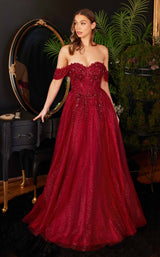 6 of 18 LaDivine CD0198 Dress Burgundy