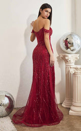 7 of 7 LaDivine CD0203 Dress Burgundy