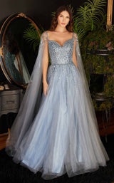 5 of 5 LaDivine CD0204 Dress Smoky-Blue