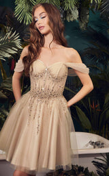 6 of 7 LaDivine CD0211 Dress Champagne