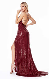 3 of 3 Cinderella Divine CD915 Dress Burgundy