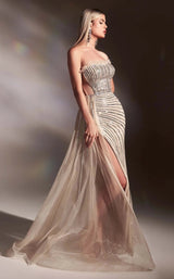 7 of 10 LaDivine CD991 Dress Silver-Nude