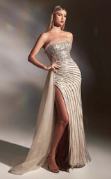 3 of 10 LaDivine CD991 Dress Silver-Nude