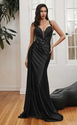 1 of 5 LaDivine CDS417 Dress Black