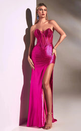 4 of 7 LaDivine CDS419 Dress Fuchsia