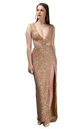 1 of 4 Couture Fashion by FG CF19200134 Dress Gold