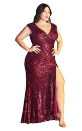 1 of 4 Cinderella Divine CH198C Dress Burgundy