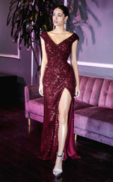 2 of 5 Cinderella Divine CH198 Dress Burgundy