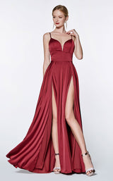 1 of 5 Cinderella Divine CJ526 Dress Burgundy