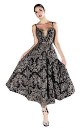 1 of 2 Cinderella Divine CM8076 Dress Gold-Black