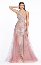 1 of 2 Cinderella Divine CR841 Dress Rose-Gold