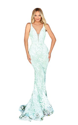 1 of 4 Clarisse 800253 Dress Ivory-Mint