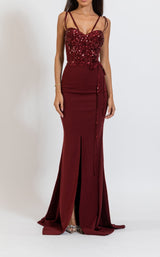 1 of 6 Zeena Zaki FW222311 Maroon