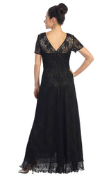 3 of 8 Elizabeth K GL1081 Dress Black-Gold